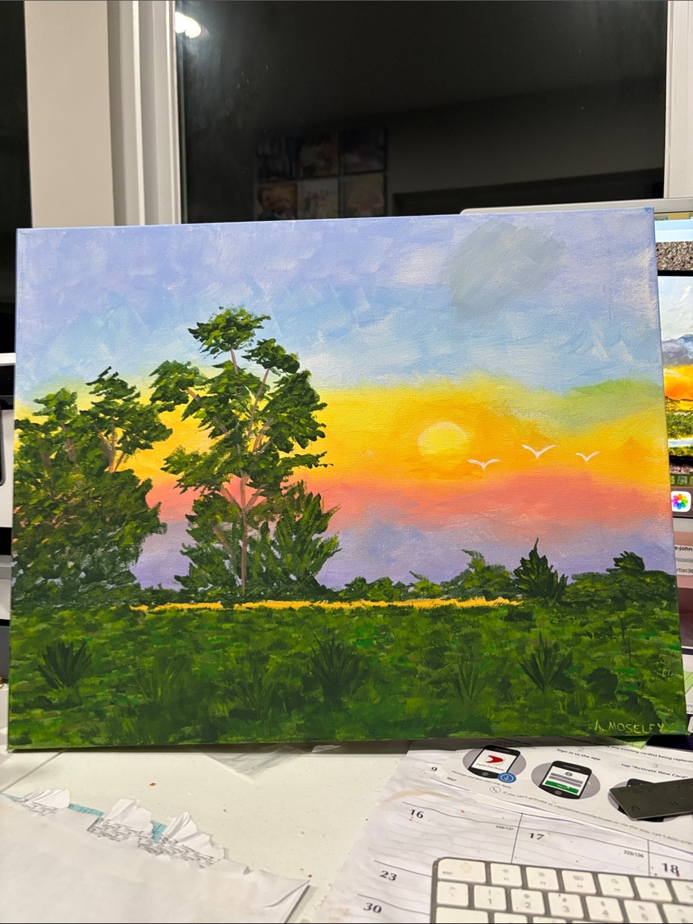 “Carolina Sunset” original acrylic painting